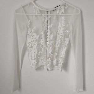 showpo mesh lace long sleeve